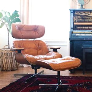 Orange Recliner with Leg Rest